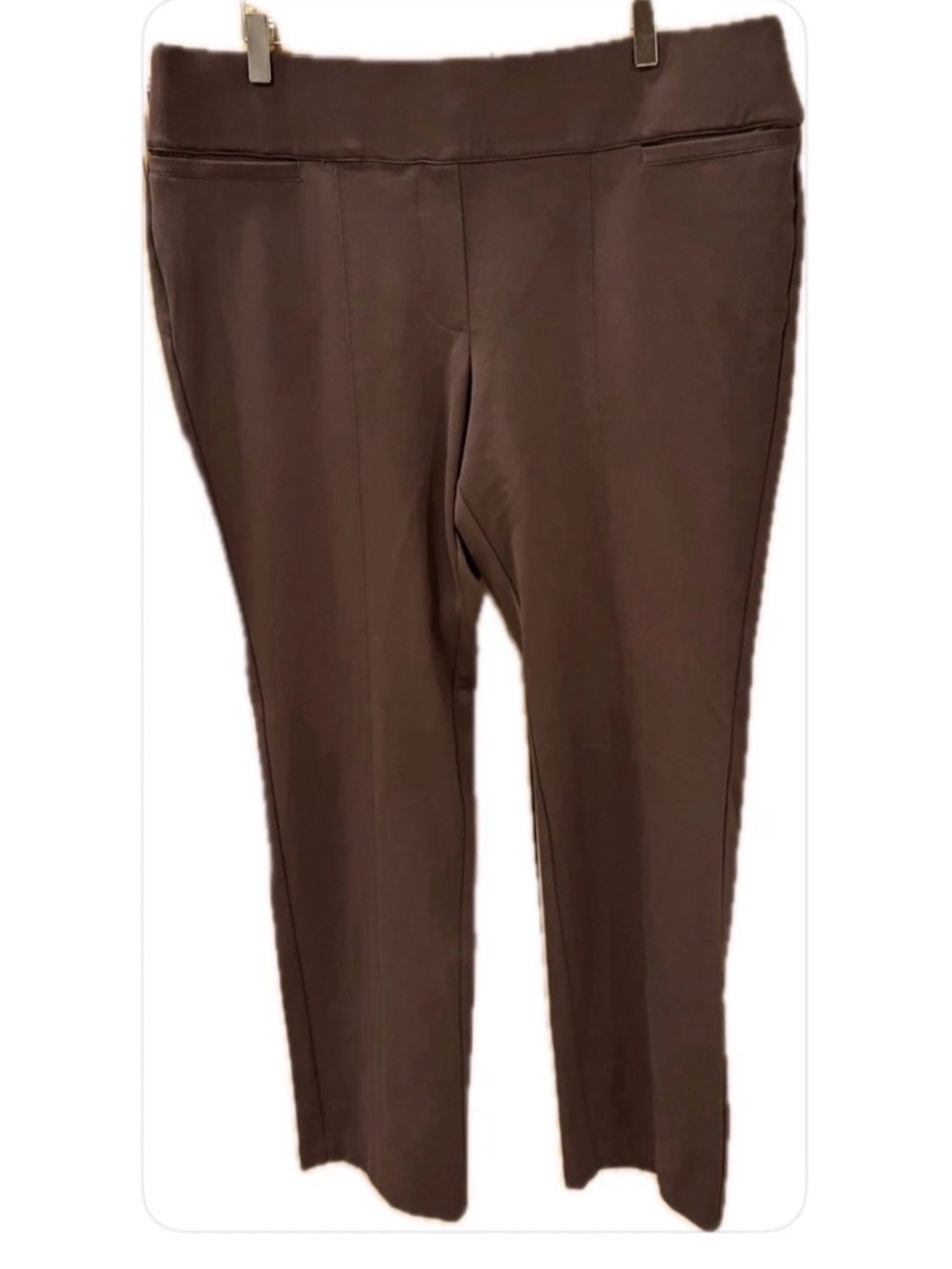 Lane Bryant NWT Stretch Ponte Straight Mid Rise Brown Pull-On Pants 18